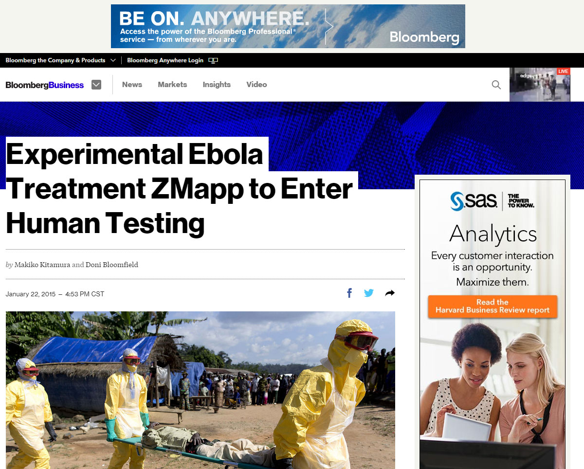 Video Thumbnail Image (Experimental Ebola Treatment Zmapp To Enter Human Testing) Experimental Ebola Treatment Zmapp To Enter Human Testing
