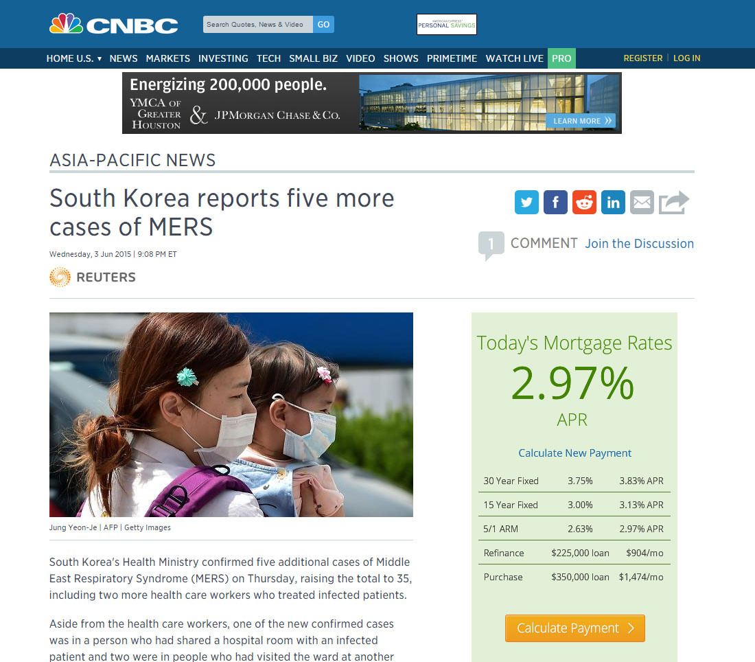 Video Thumbnail Image (South Korea Reports Five More Cases Of Mers) South Korea Reports Five More Cases Of Mers